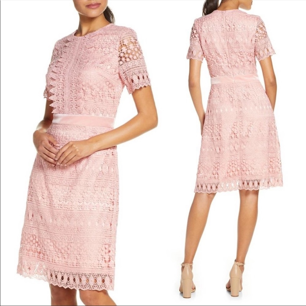 Rachel Parcell Pink Lace Tea Party Dress